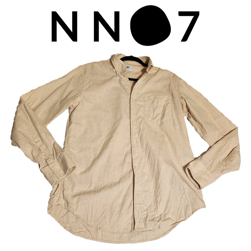 NN07 Men's Casual Beige Button Down Shirt